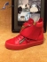 GIUSEPPE ZANOTTI LOGO STRAP LEATHER RED HIGH TOP SNEAKERS